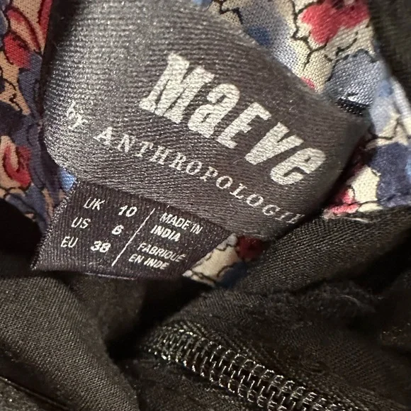 Maeve Black Textured Jumper Romper 6 Wide Leg Halter Sleeveless Boho Twist - Picture 3 of 8